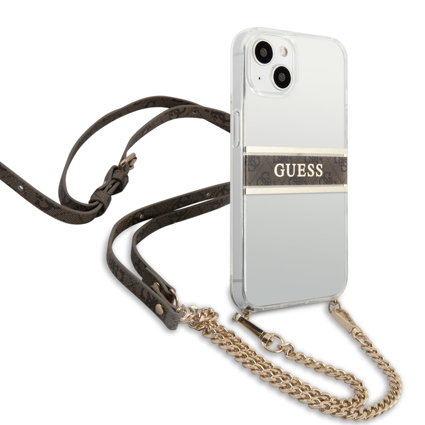 Guess Guess Transparante Back Cover Telefoonhoesje voor Apple iPhone 13 Mini - PC & TPU materiaal - Bescherming & Stijl.