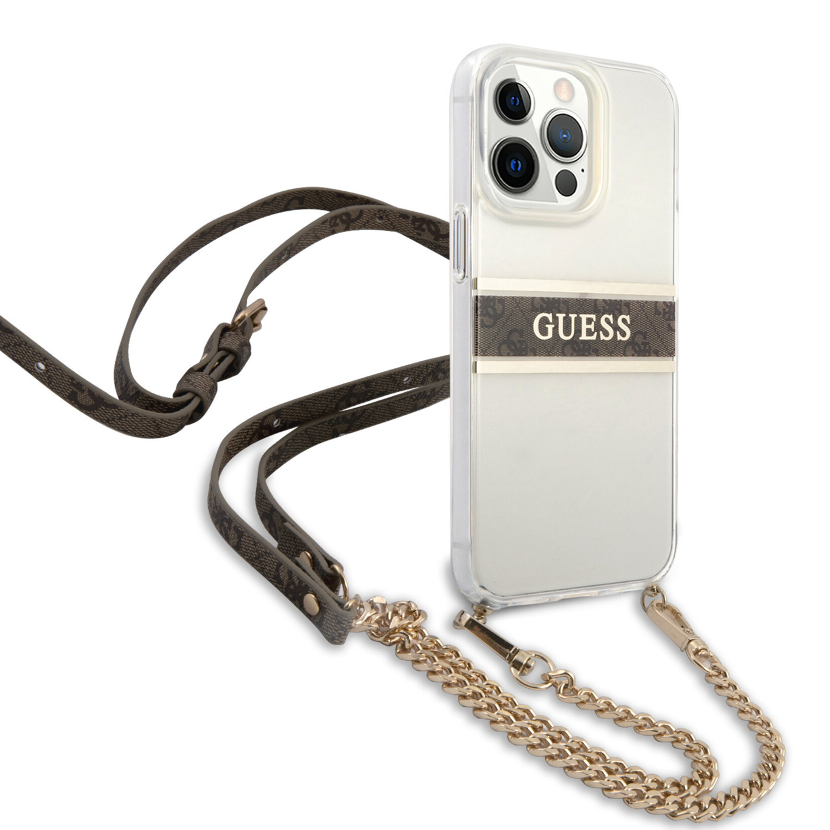 Guess Guess Back Cover Telefoonhoesje voor Apple iPhone 13 Pro | Transparant, PC & TPU | Bescherm je Telefoon