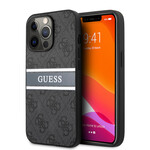 Guess Guess Telefoonhoesje voor Apple iPhone 13 Pro - Back Cover, Kleur: Grijs/Zwart, PU Materiaal, Bescherming van Telefoon.