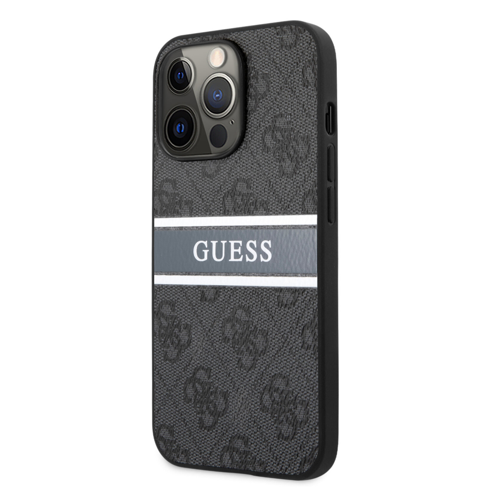 Guess Guess Telefoonhoesje voor Apple iPhone 13 Pro - Back Cover, Kleur: Grijs/Zwart, PU Materiaal, Bescherming van Telefoon.