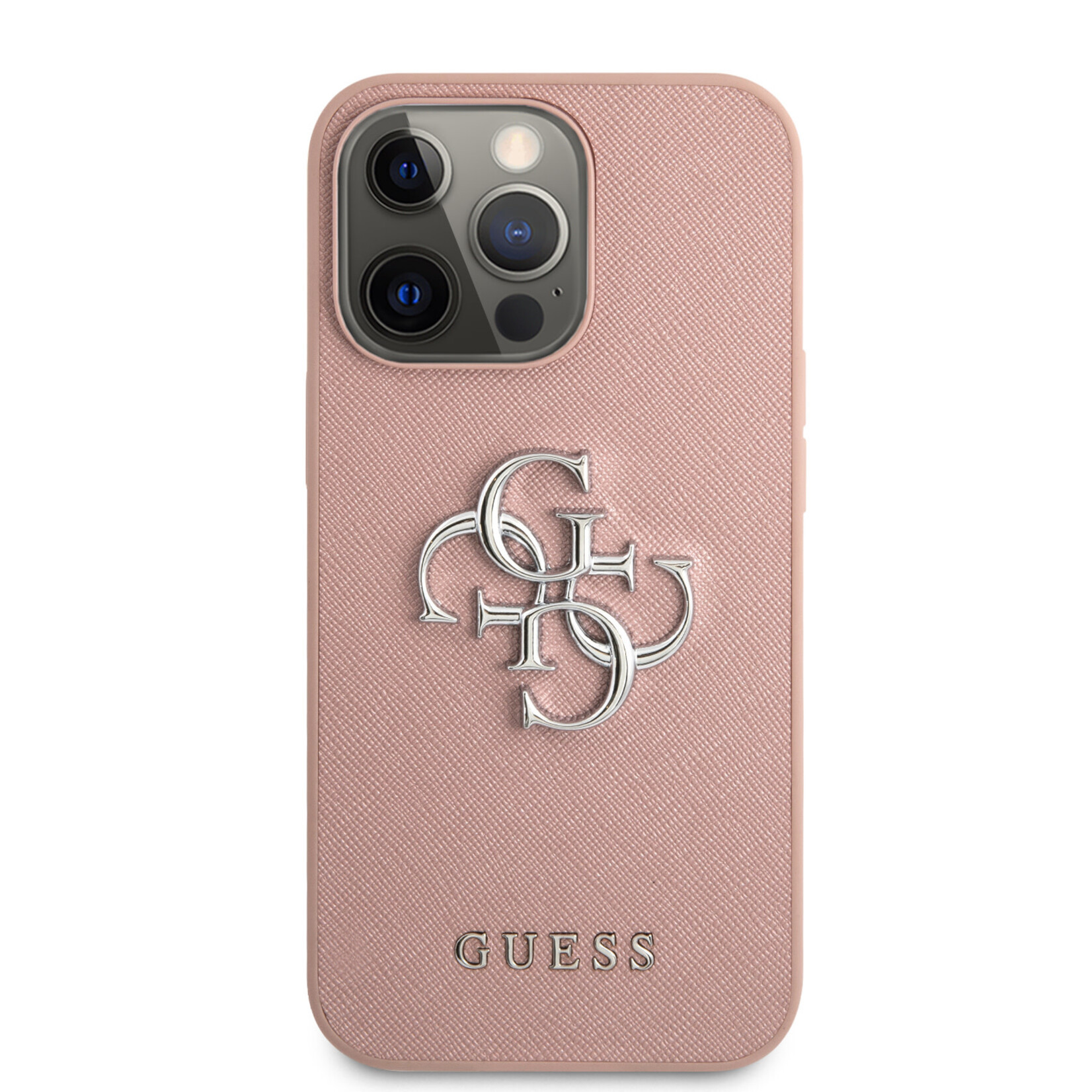 Guess Guess iPhone 13 Pro Back Cover Hoesje - Pu Saffiano, Roze - Bescherm je Telefoon!