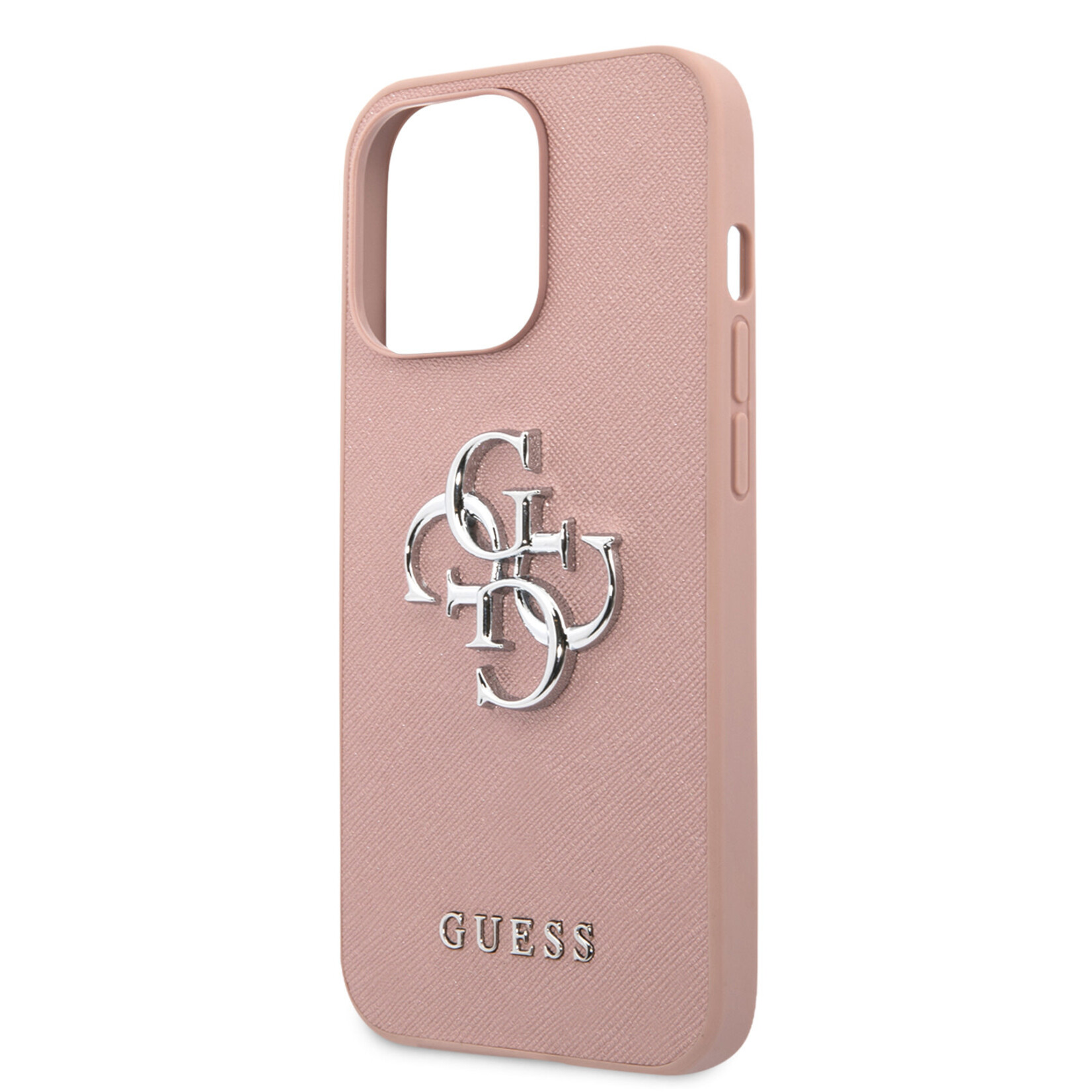 Guess Guess iPhone 13 Pro Back Cover Hoesje - Pu Saffiano, Roze - Bescherm je Telefoon!