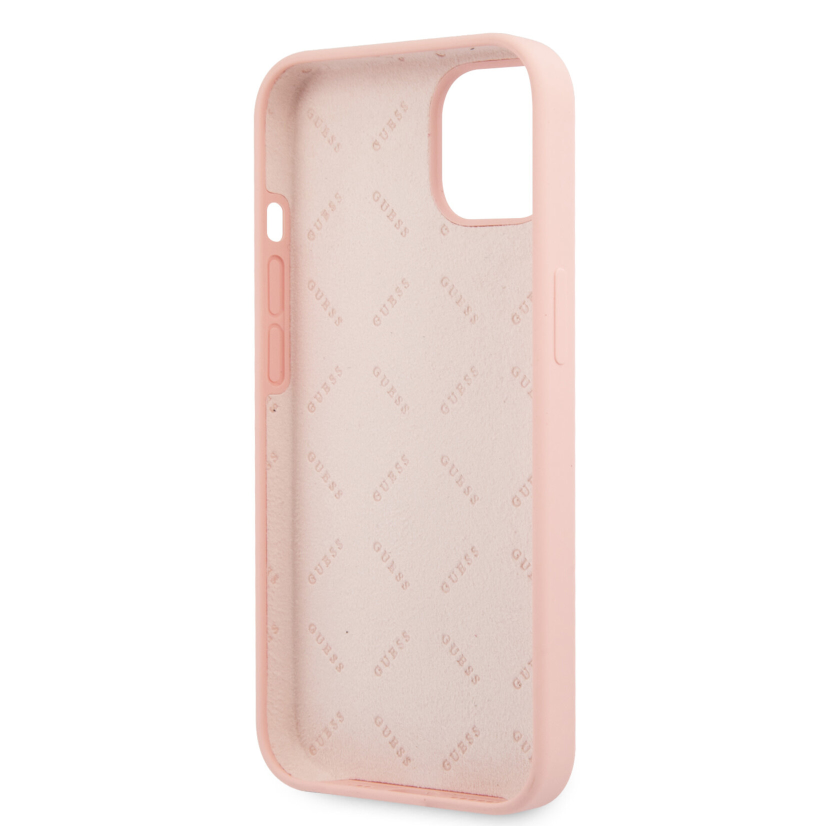 Guess Guess Silicone Back Cover voor Apple iPhone 13 Mini - Bescherm je Telefoon met Roze Hoesje - Bescherm je Telefoon met Bescherming.