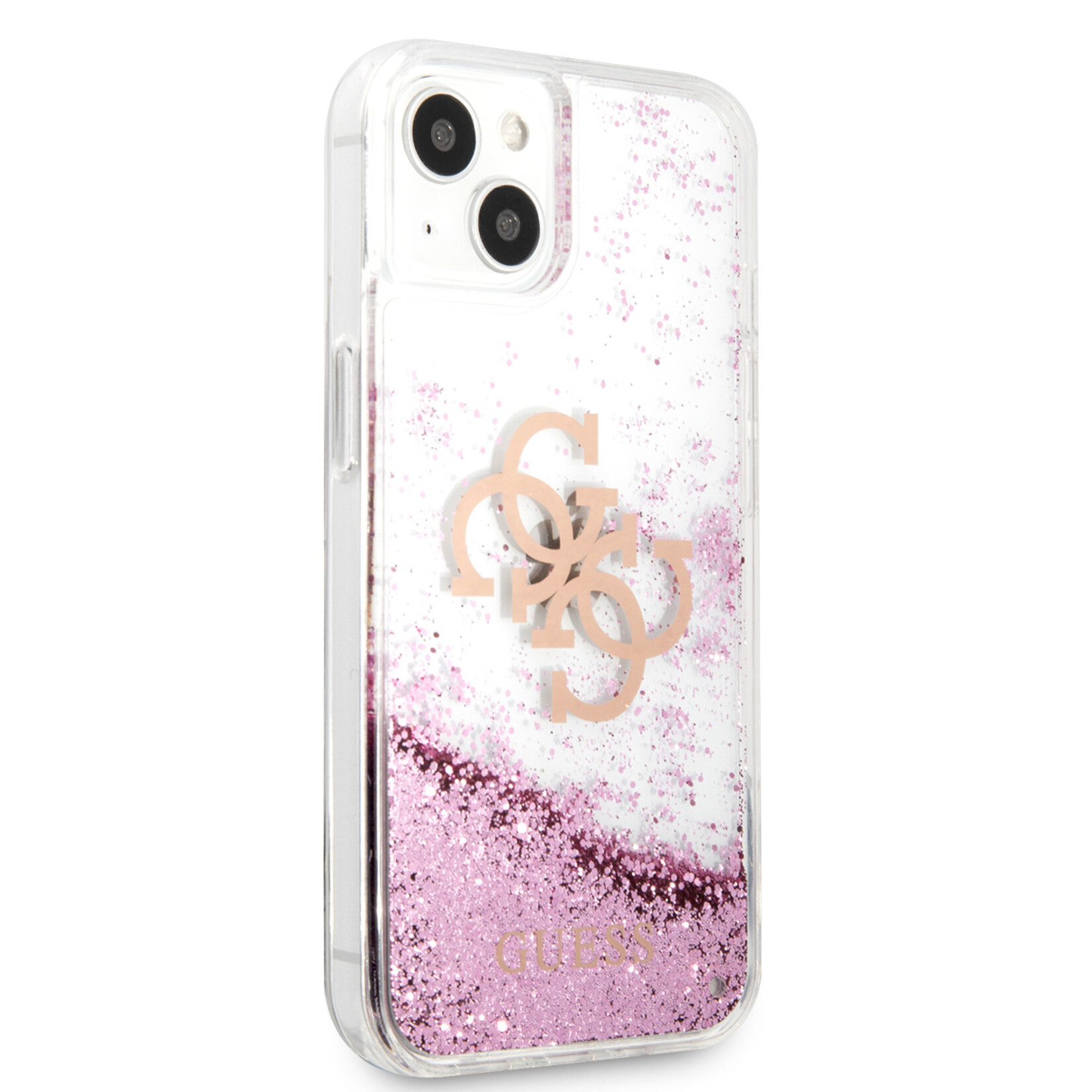 Guess GUESS iPhone 13 Back Cover - Roze Transparante TPU Beschermhoes - Telefoonbescherming & Stijlvol Design
