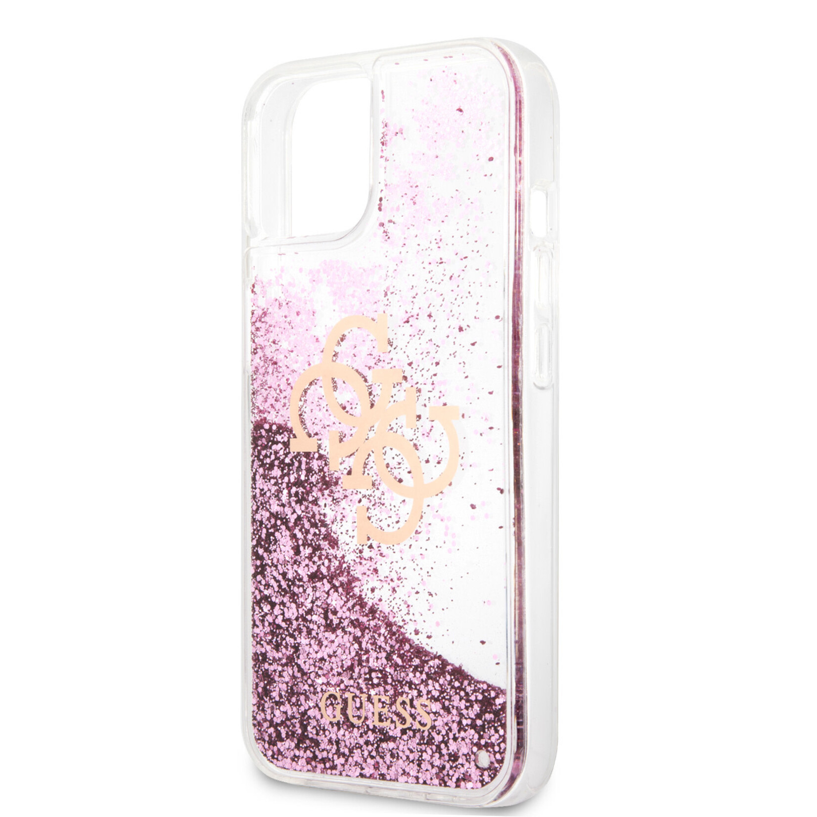 Guess GUESS iPhone 13 Back Cover - Roze Transparante TPU Beschermhoes - Telefoonbescherming & Stijlvol Design