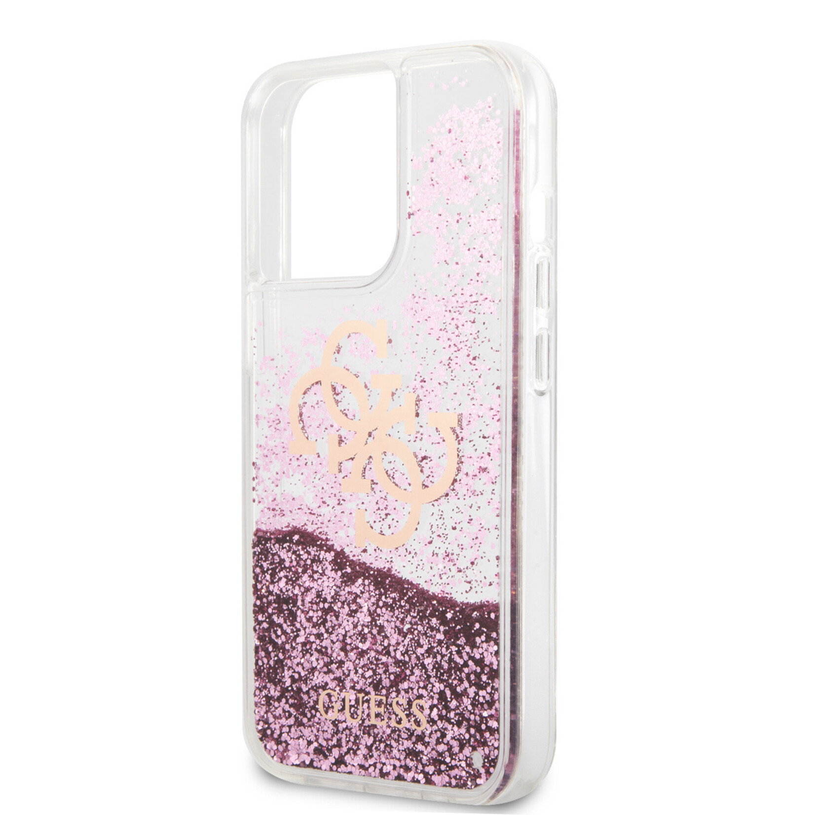 Guess GUESSE iPhone 13 Pro Hoesje - Transparante Roze TPU Back Cover - Bescherm uw Smartphone met Stijl & Comfort