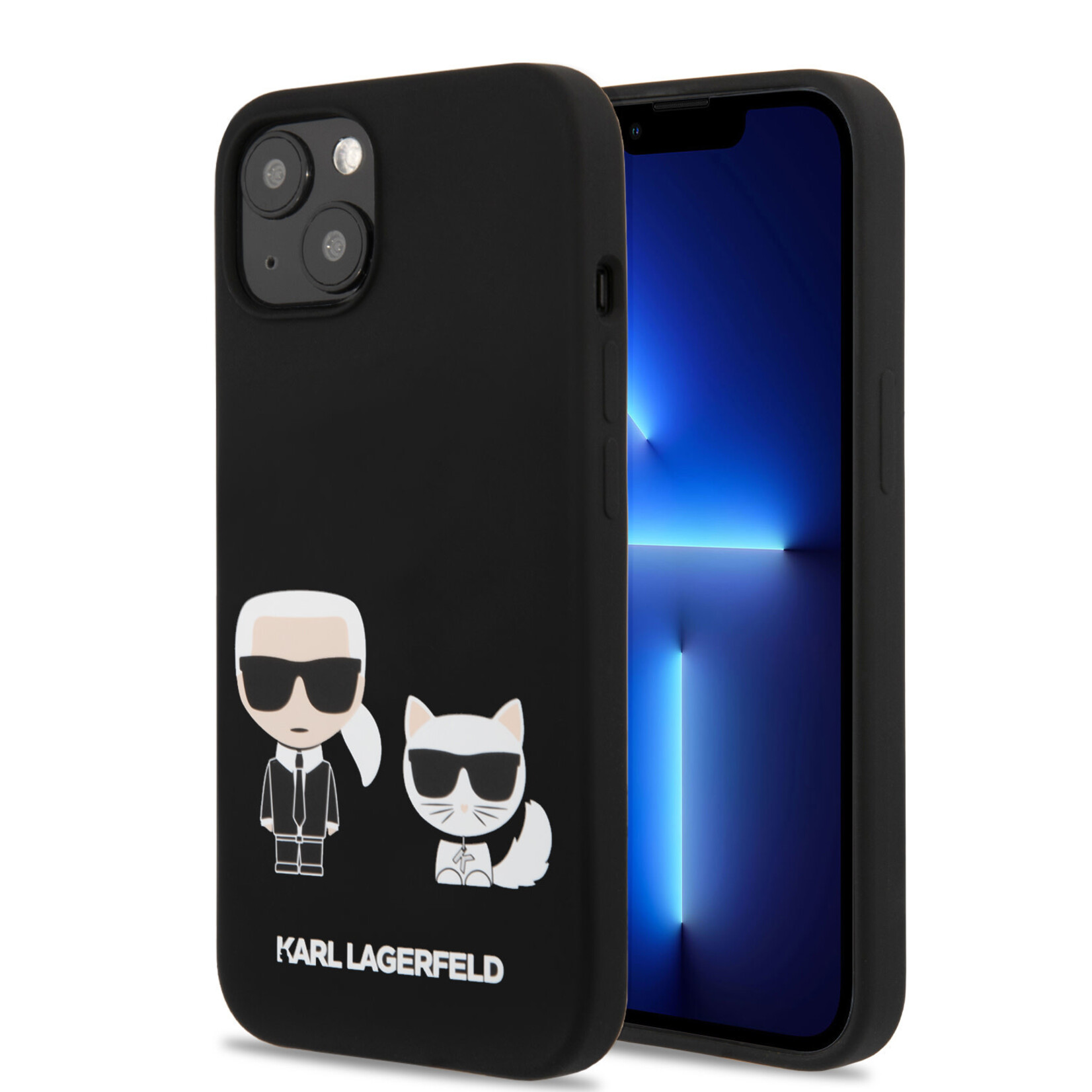 Karl Lagerfeld Karl Lagerfeld Silicone Smartphonehoesje voor Apple iPhone 13 Mini - Bescherm je Telefoon - Zwart Back Cover