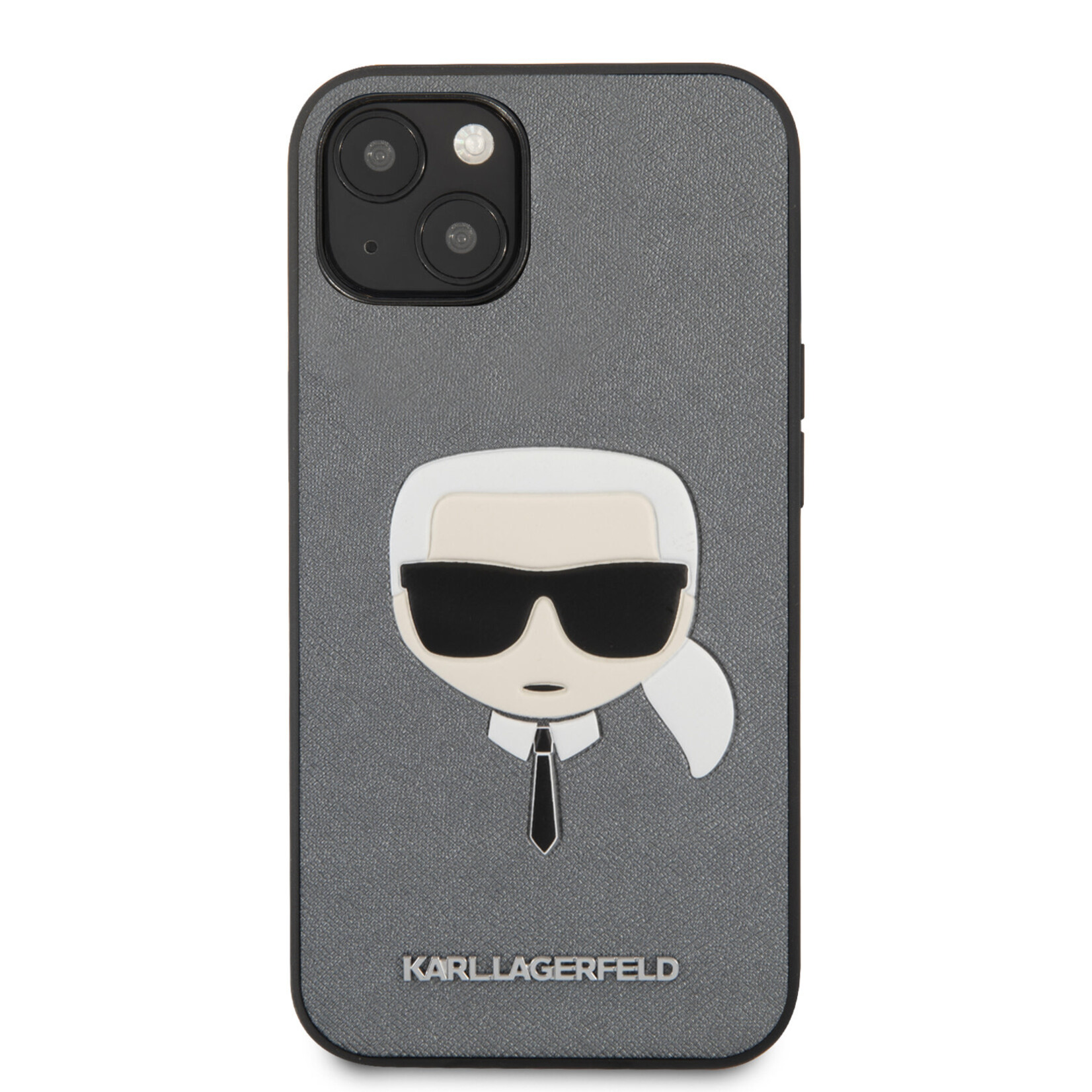 Karl Lagerfeld Karl Lagerfeld Telefoonhoesje voor Apple iPhone 13 - Zilver, PU-materiaal, Back Cover, Bescherming