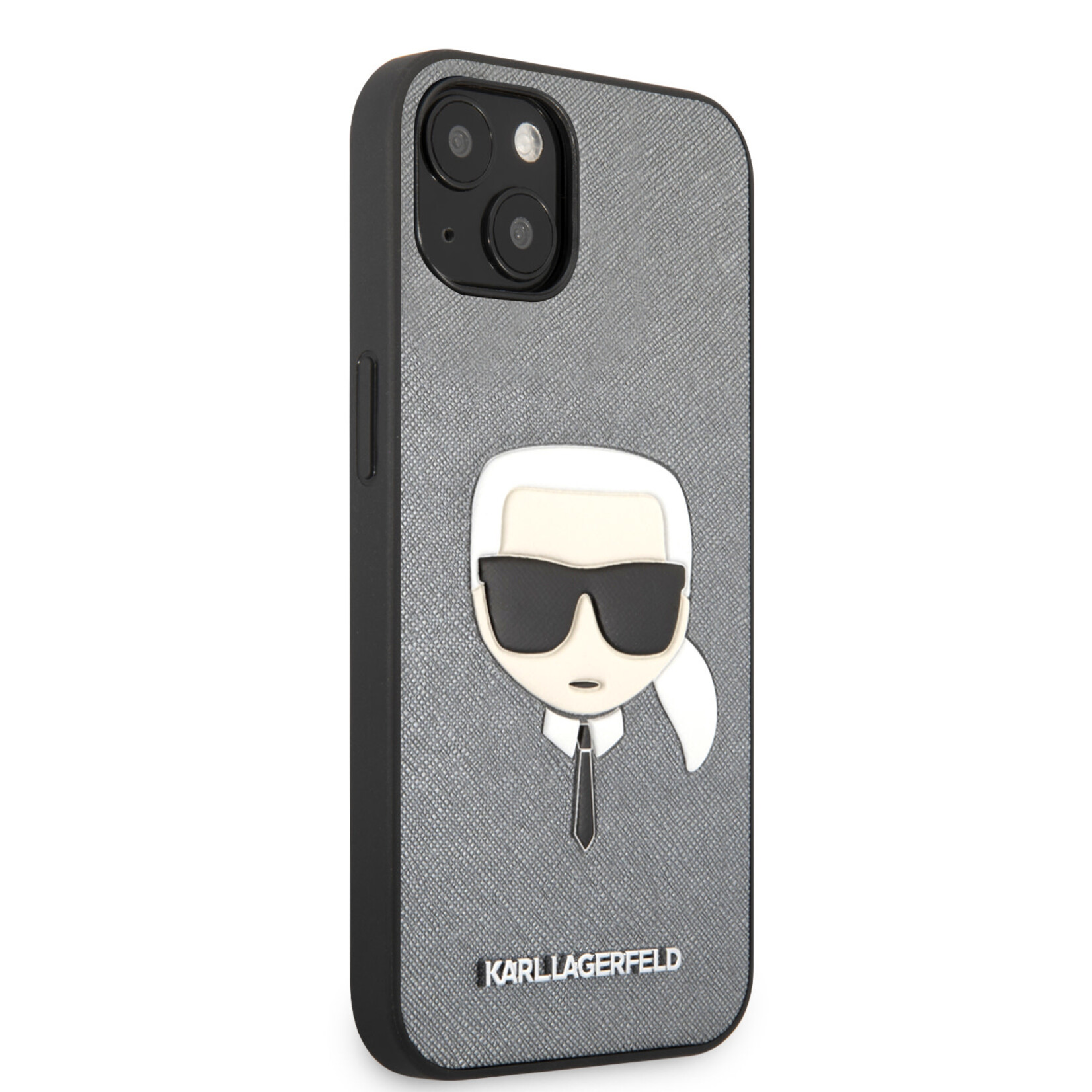 Karl Lagerfeld Karl Lagerfeld Telefoonhoesje voor Apple iPhone 13 - Zilver, PU-materiaal, Back Cover, Bescherming