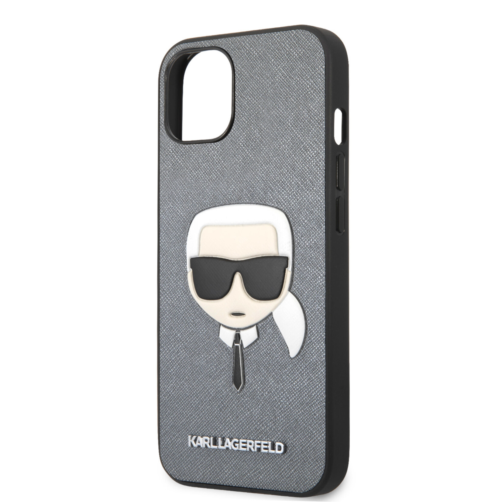 Karl Lagerfeld Karl Lagerfeld Telefoonhoesje voor Apple iPhone 13 - Zilver, PU-materiaal, Back Cover, Bescherming