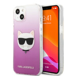 Karl Lagerfeld Roze hoesje van Karl Lagerfeld - Hardcase Backcover - iPhone 13 Mini - Choupette