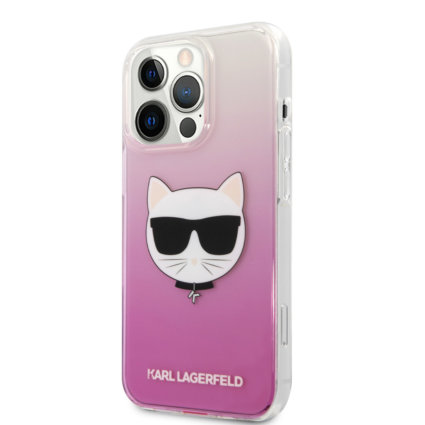 Karl Lagerfeld Karl Lagerfeld Transparant Roze Back Cover Telefoonhoesje voor Apple iPhone 13 Pro – PC & TPU Bescherming.
