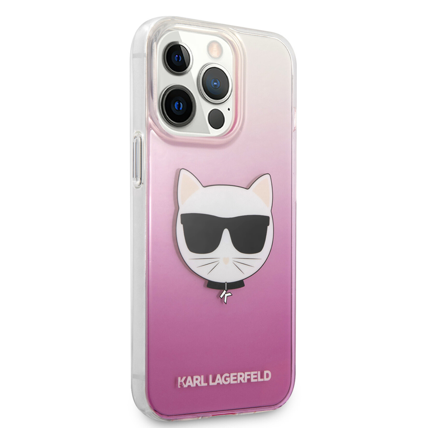 Karl Lagerfeld Karl Lagerfeld Transparant Roze Back Cover Telefoonhoesje voor Apple iPhone 13 Pro – PC & TPU Bescherming.