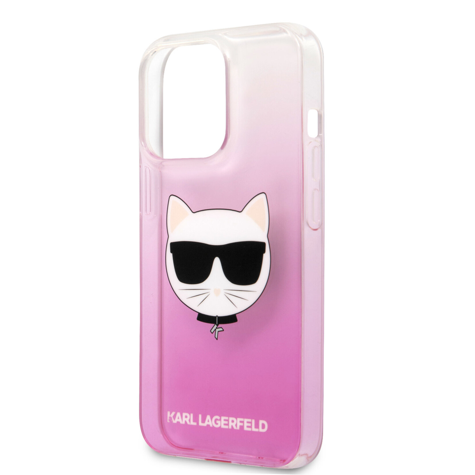 Karl Lagerfeld Karl Lagerfeld Transparant Roze Back Cover Telefoonhoesje voor Apple iPhone 13 Pro – PC & TPU Bescherming.