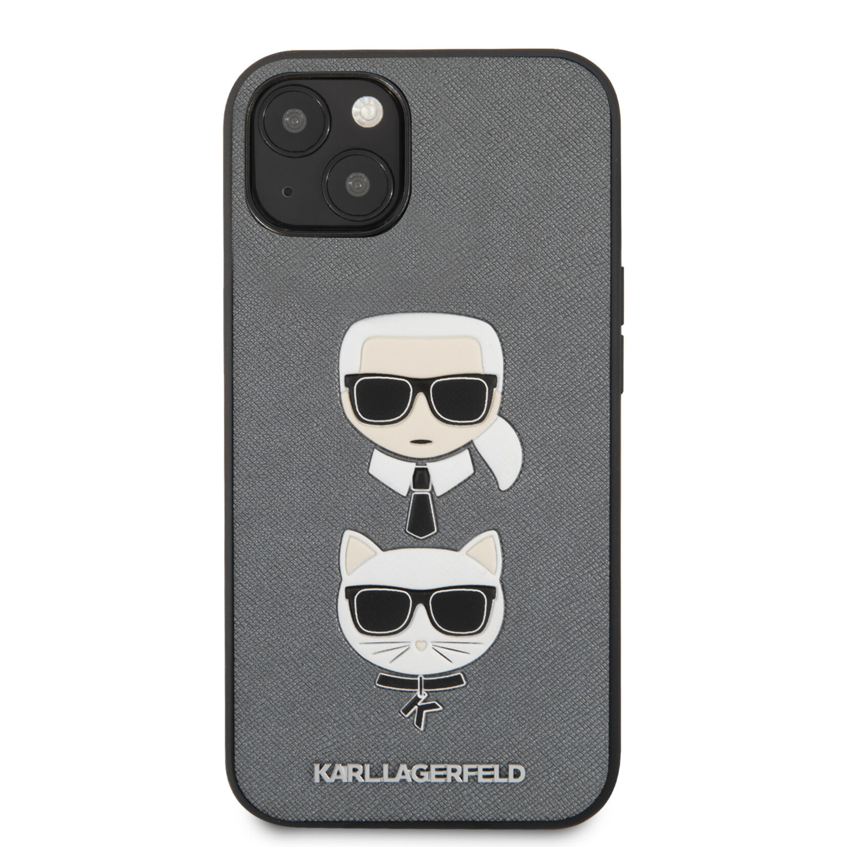 Karl Lagerfeld Karl Lagerfeld iPhone 13 Mini Telefoonhoesje - Zilver, PU-materiaal, Bescherming, Back Cover