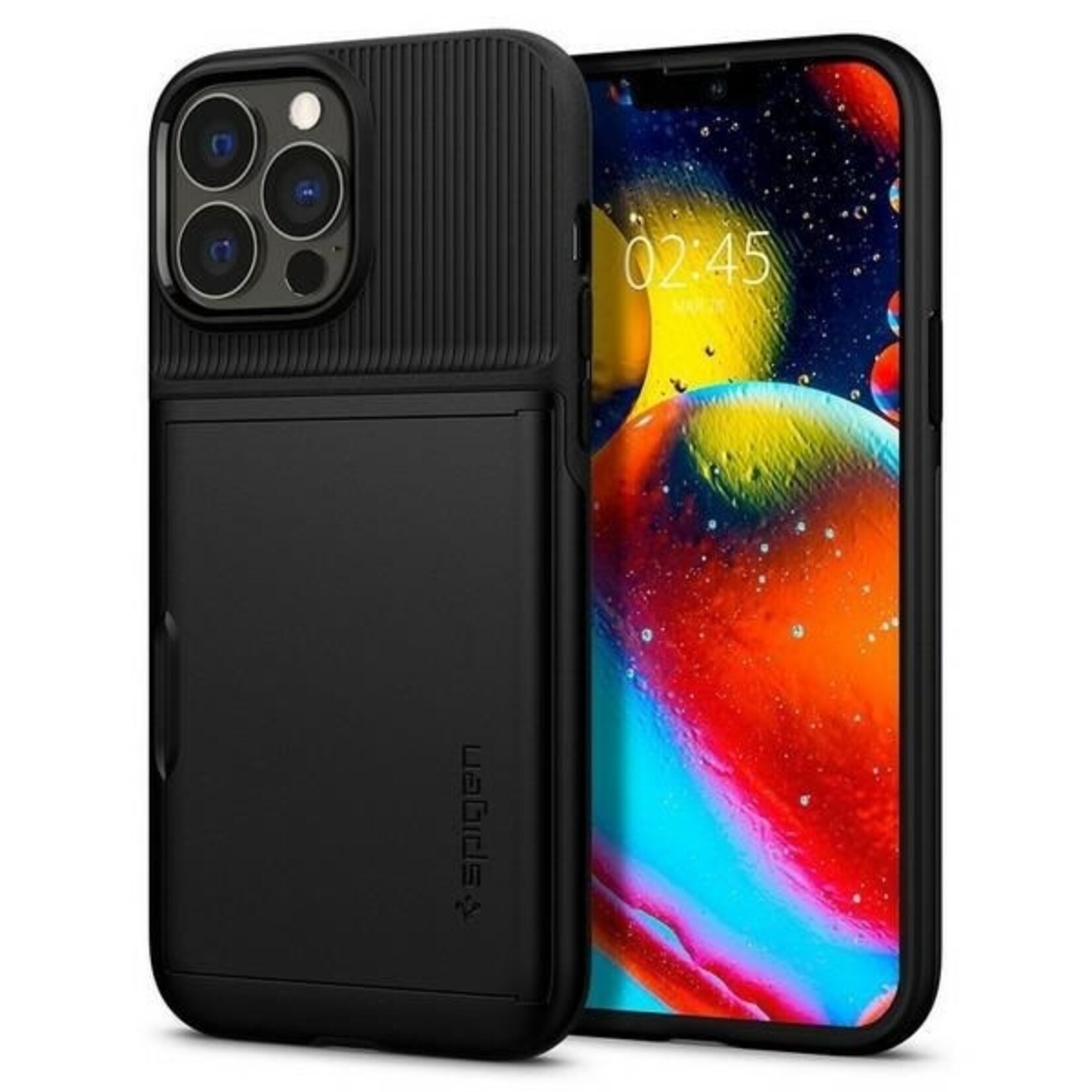 Zwart hoesje van Spigen - TPU Backcover - iPhone 13 Pro Max - Slim Armor CS