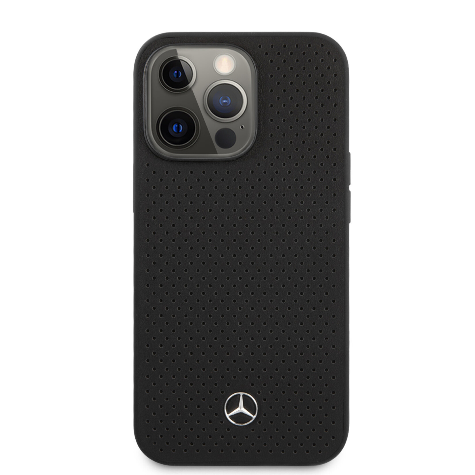 Mercedes-Benz Mercedes-Benz Leather Back Cover Smartphonehoesje voor Apple iPhone 13 Pro - Bescherm uw Telefoon, Zwart.