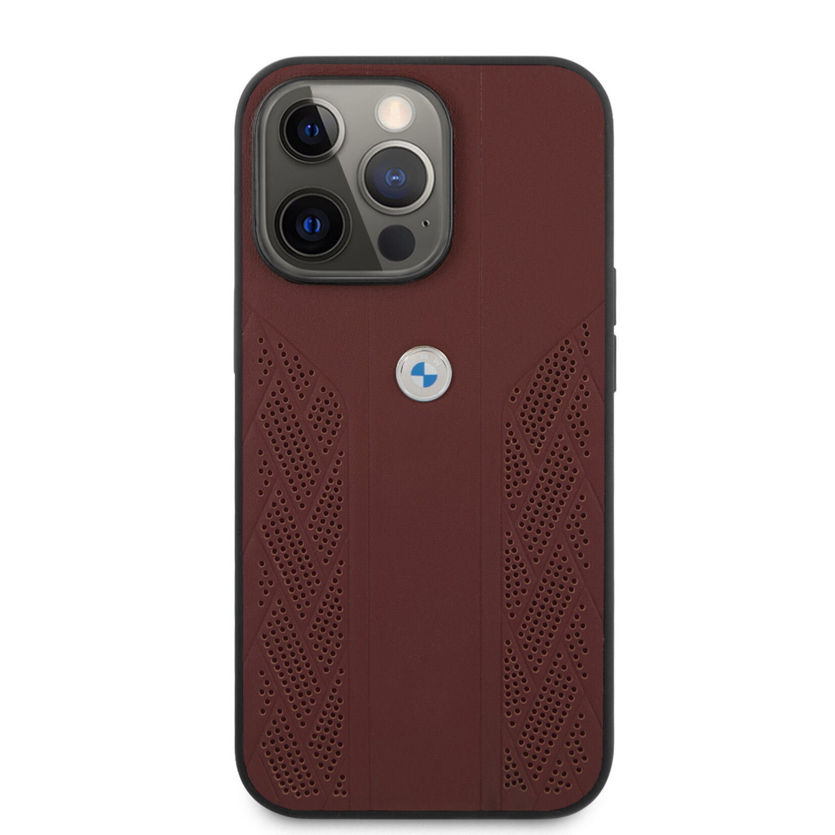 BMW BMW Leather Smartphonehoesje voor Apple iPhone 13 Pro - Rood, Back Cover, Bescherming van Telefoon