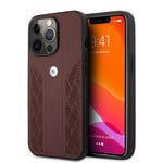 BMW BMW Telefoonhoesje voor Apple iPhone 13 Pro Max - Rood Leather Back Cover met Bescherming voor je Telefoon