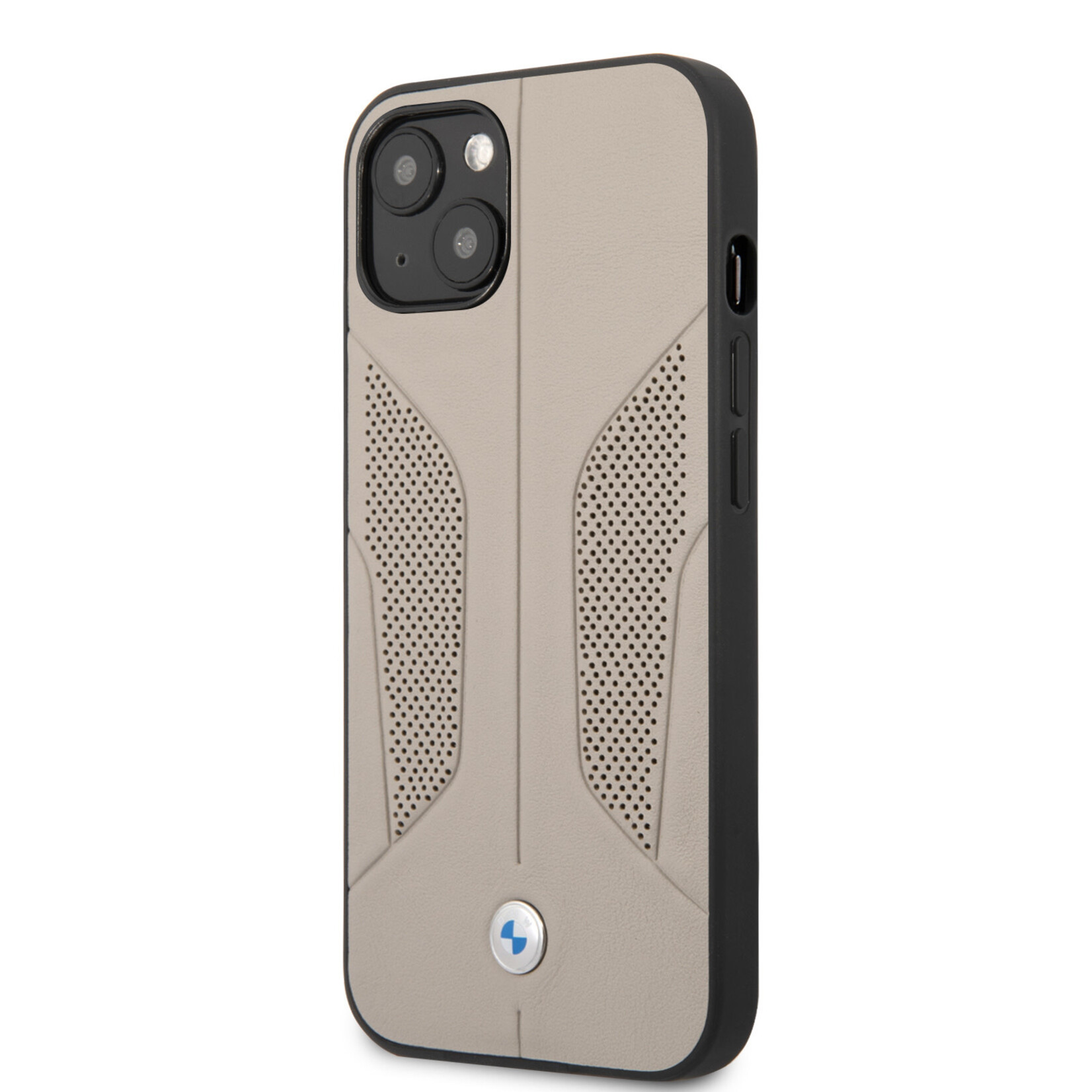 BMW BMW Luxe Beige Leather Back Cover Hoesje voor Apple iPhone 13 - Bescherm je Telefoon met Stijl en Comfort.