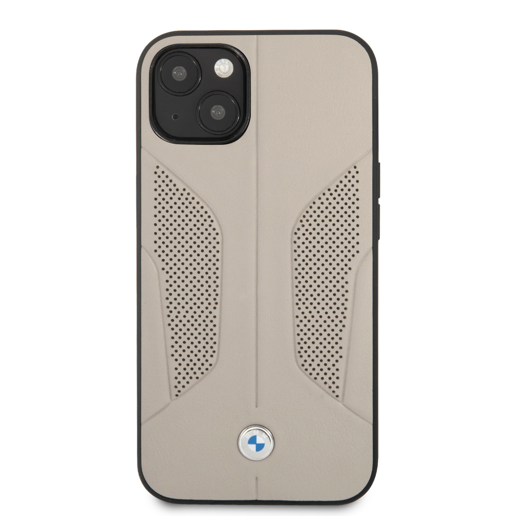 BMW BMW Luxe Beige Leather Back Cover Hoesje voor Apple iPhone 13 - Bescherm je Telefoon met Stijl en Comfort.