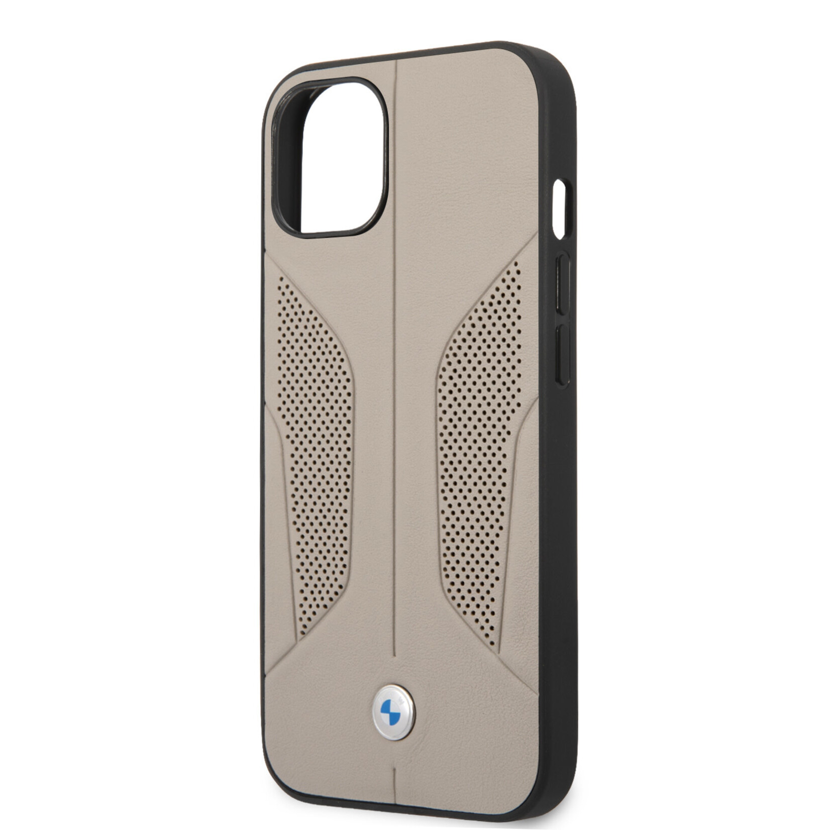 BMW BMW Luxe Beige Leather Back Cover Hoesje voor Apple iPhone 13 - Bescherm je Telefoon met Stijl en Comfort.