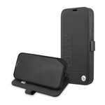 BMW BMW Premium Leerhoesje voor Apple iPhone 13 Pro - Bescherm je Telefoon met Zwarte Achterkant - Bescherming & Stijl