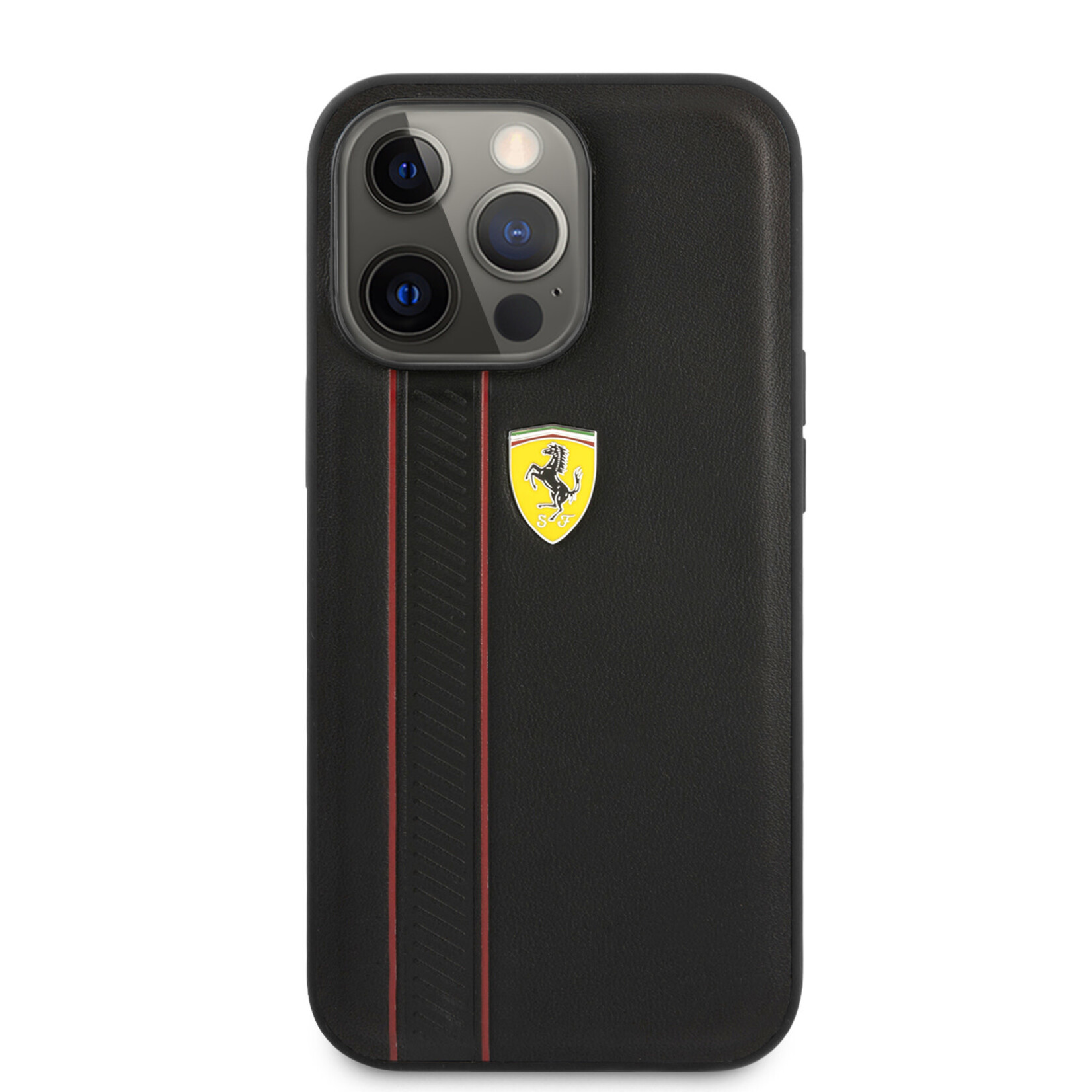 Ferrari Ferrari iPhone 13 Pro Zwart Leather Back Cover - Bescherm je Telefoon & Stijl je Look!