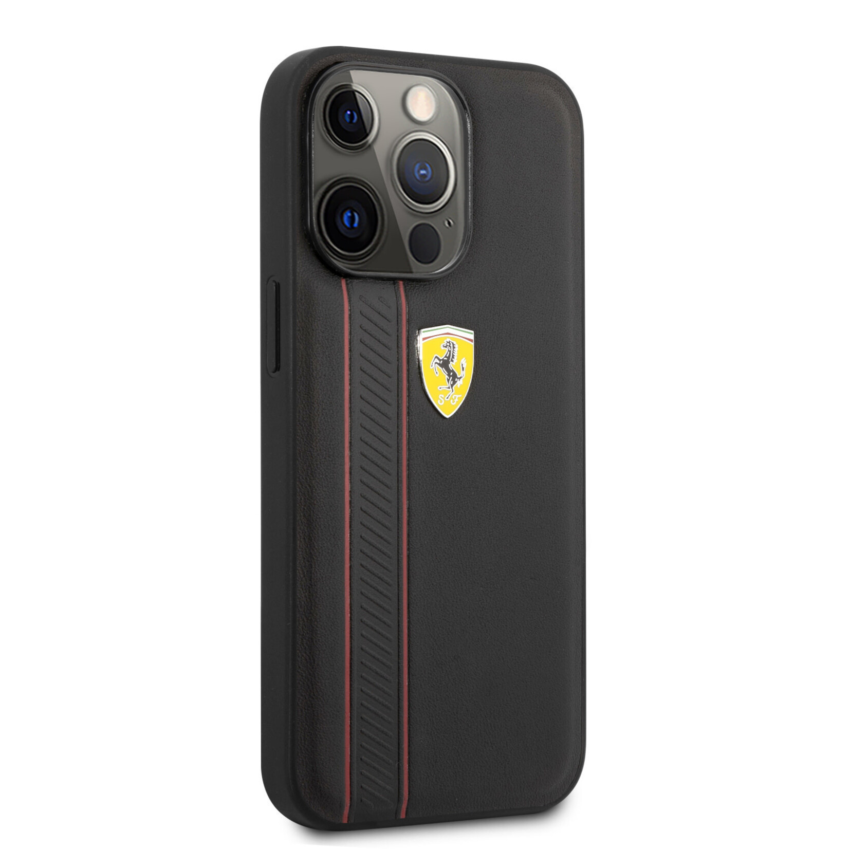 Ferrari Ferrari iPhone 13 Pro Zwart Leather Back Cover - Bescherm je Telefoon & Stijl je Look!