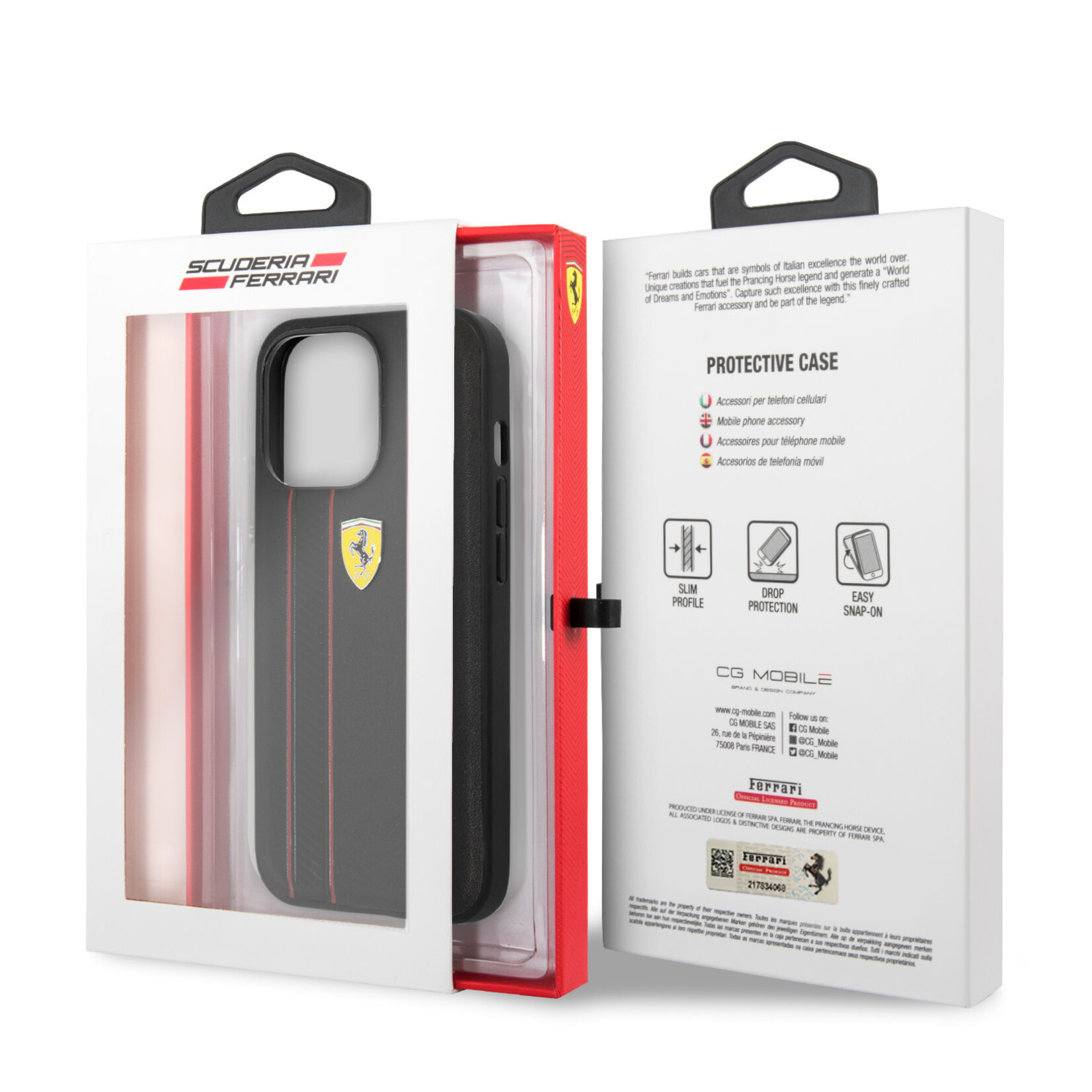 Ferrari Ferrari iPhone 13 Pro Zwart Leather Back Cover - Bescherm je Telefoon & Stijl je Look!