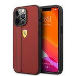 Ferrari Ferrari Leather Back Cover Telefoonhoesje voor Apple iPhone 13 Pro Max - Bescherm je Telefoon, Kleur: Rood