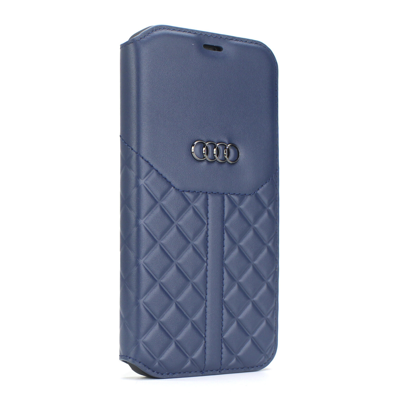 Audi Audi Genuine Leather Book Case Telefoonhoesje voor Apple iPhone 13 - Blauw - Bescherming en Stijl