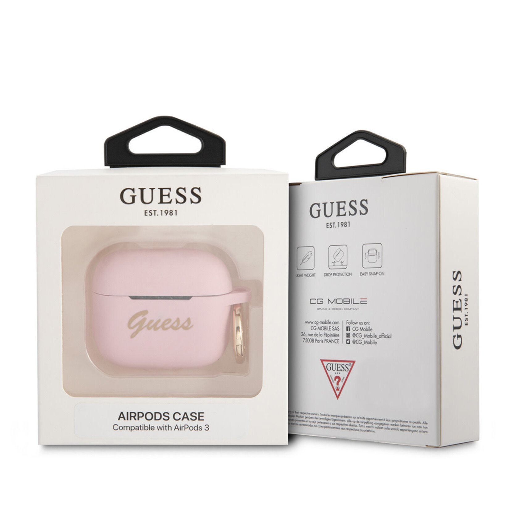 Guess Guess AirPods 3 hoesje - Vintage Script - Roze