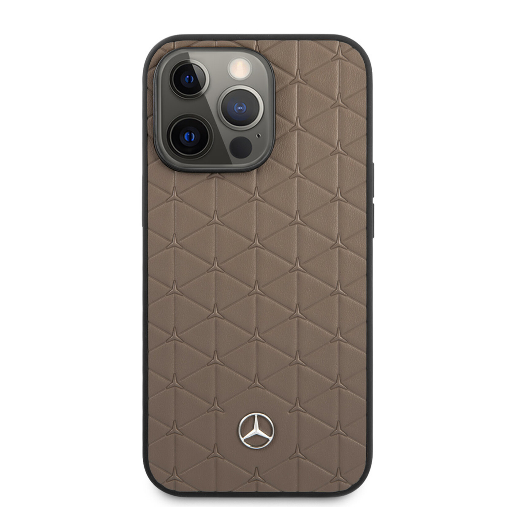 Mercedes-Benz Mercedes-Benz Telefoonhoesje voor Apple iPhone 13 - Leer - Bruin - Bescherming van de Achterkant