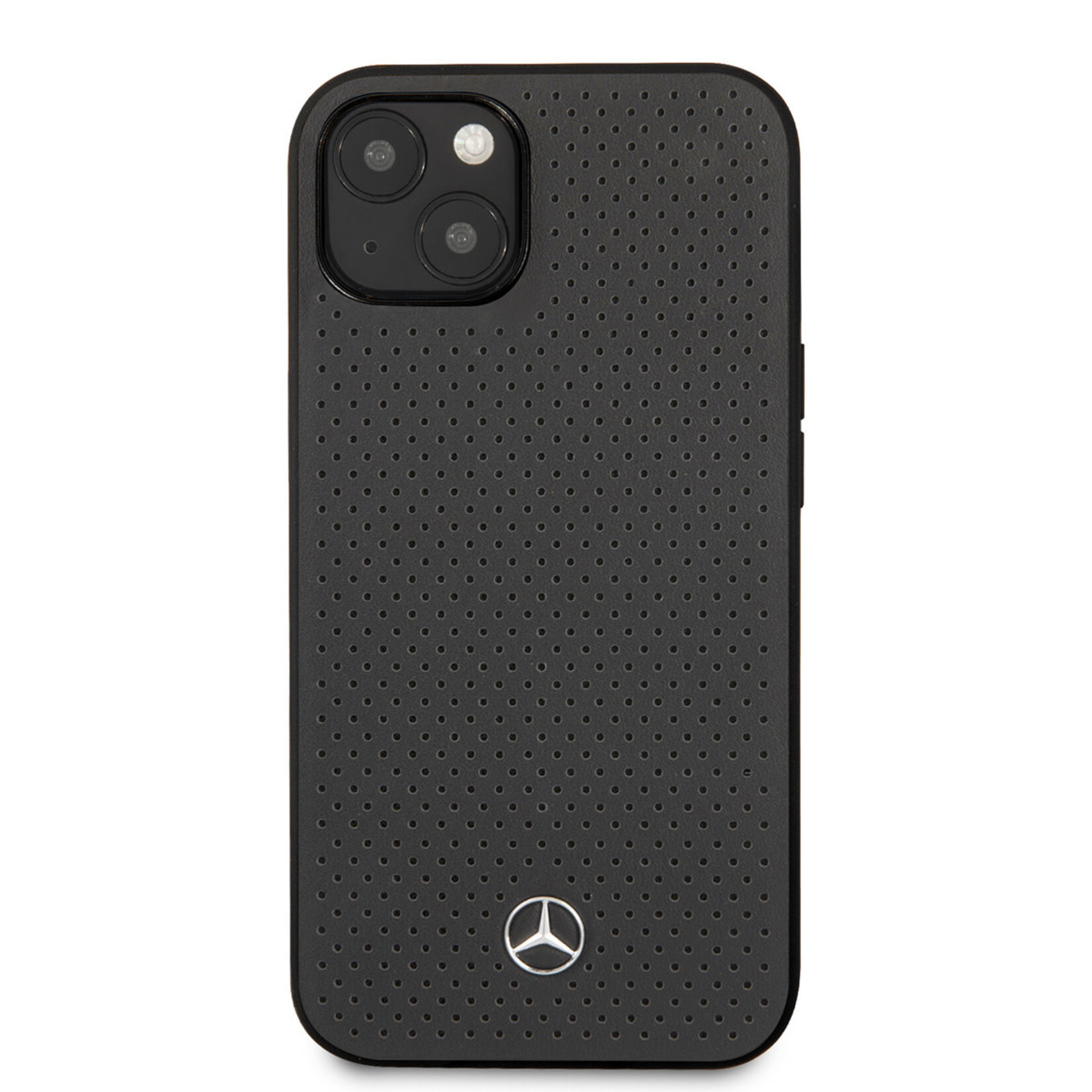 Mercedes-Benz Mercedes-Benz iPhone 13 Mini Hardcase Backcover hoesje - Real Leather - Perforated - Grijs