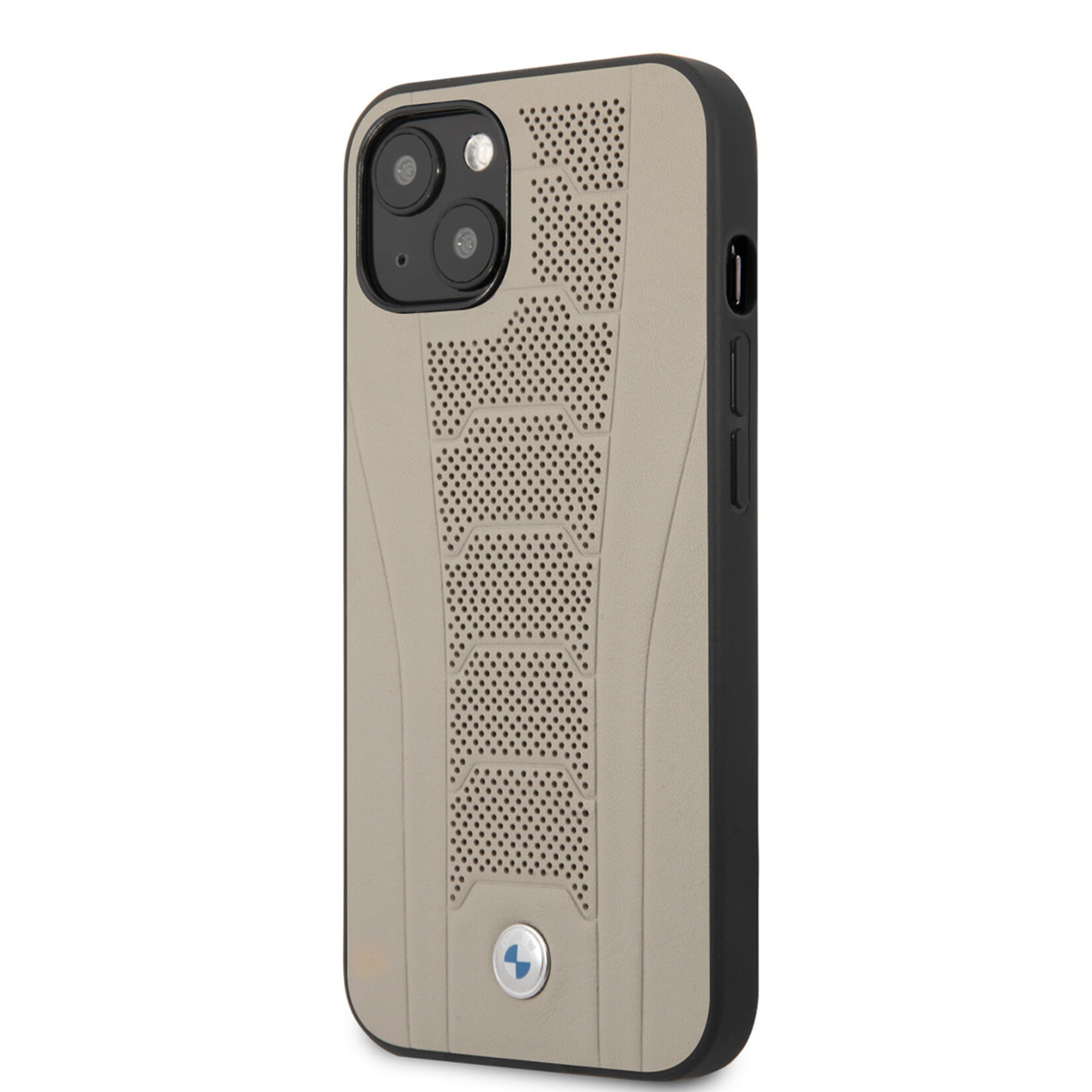 BMW BMW Beige Leer Telefoonhoesje voor Apple iPhone 13 Mini - Bescherming & Stijlvolle Back Cover