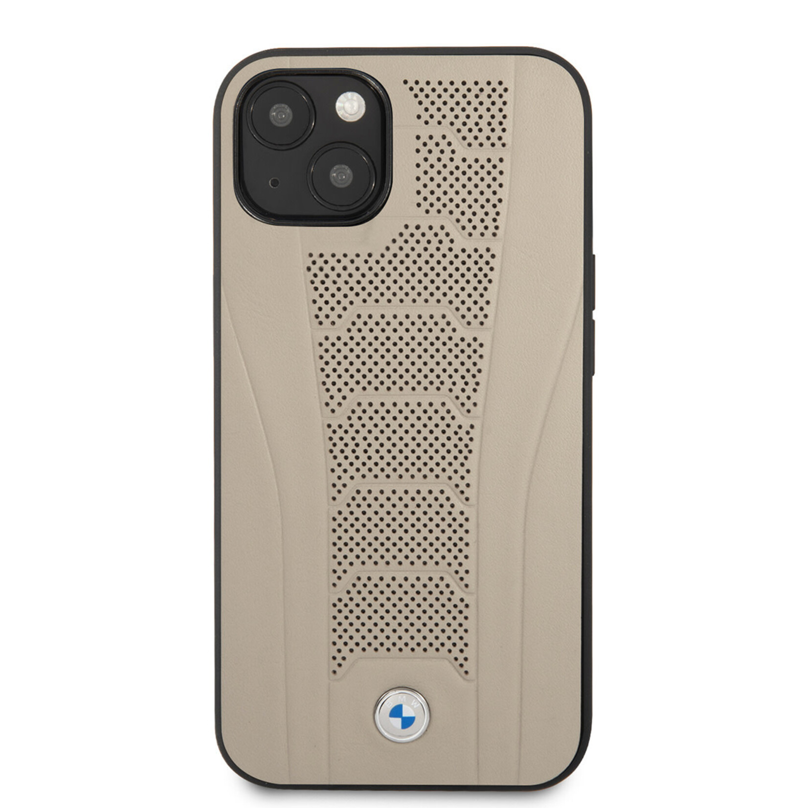 BMW BMW Beige Leer Telefoonhoesje voor Apple iPhone 13 Mini - Bescherming & Stijlvolle Back Cover