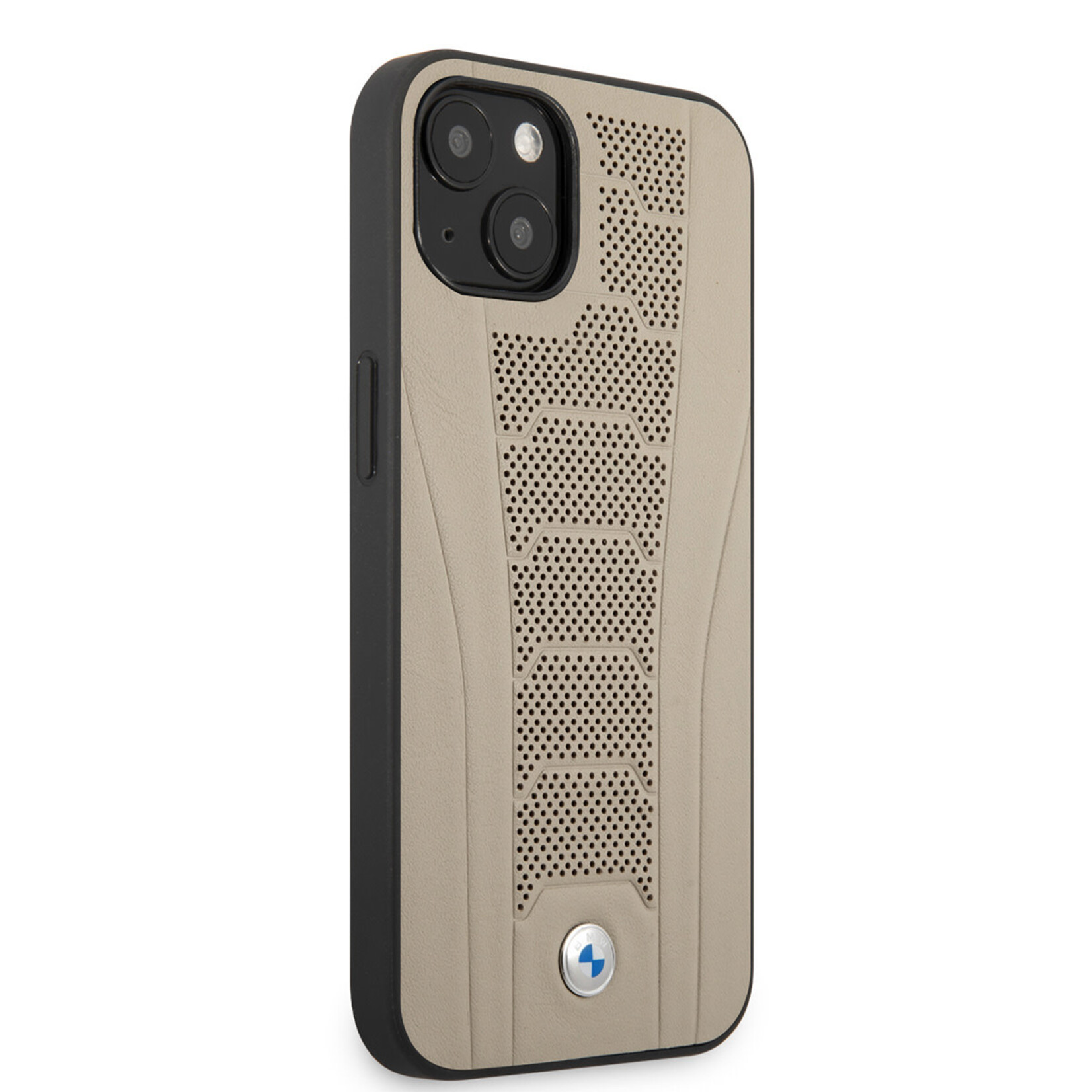 BMW BMW Beige Leer Telefoonhoesje voor Apple iPhone 13 Mini - Bescherming & Stijlvolle Back Cover