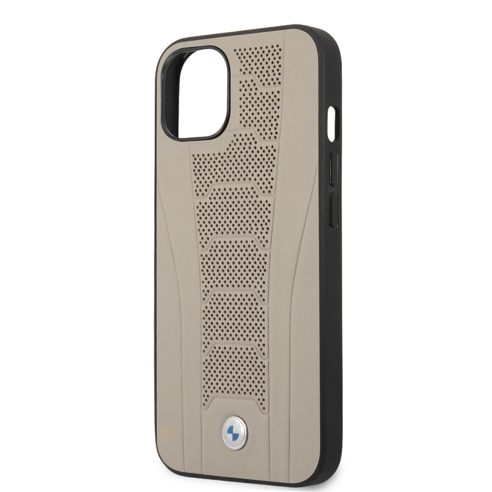 BMW BMW Telefoonhoesje voor Apple iPhone 13 - Beige Leer met Back Cover Bescherming