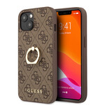 Guess MijnWinkel - Guess PU Leather Back Cover Telefoonhoesje voor Apple iPhone 13 Mini - Beschermend & Stijlvol - Kleur: Bruin