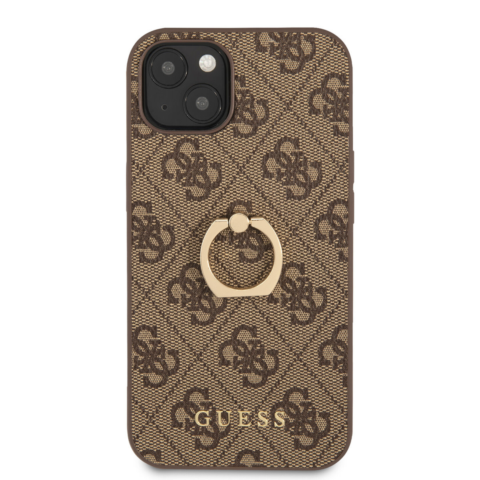 Guess MijnWinkel - Guess PU Leather Back Cover Telefoonhoesje voor Apple iPhone 13 Mini - Beschermend & Stijlvol - Kleur: Bruin