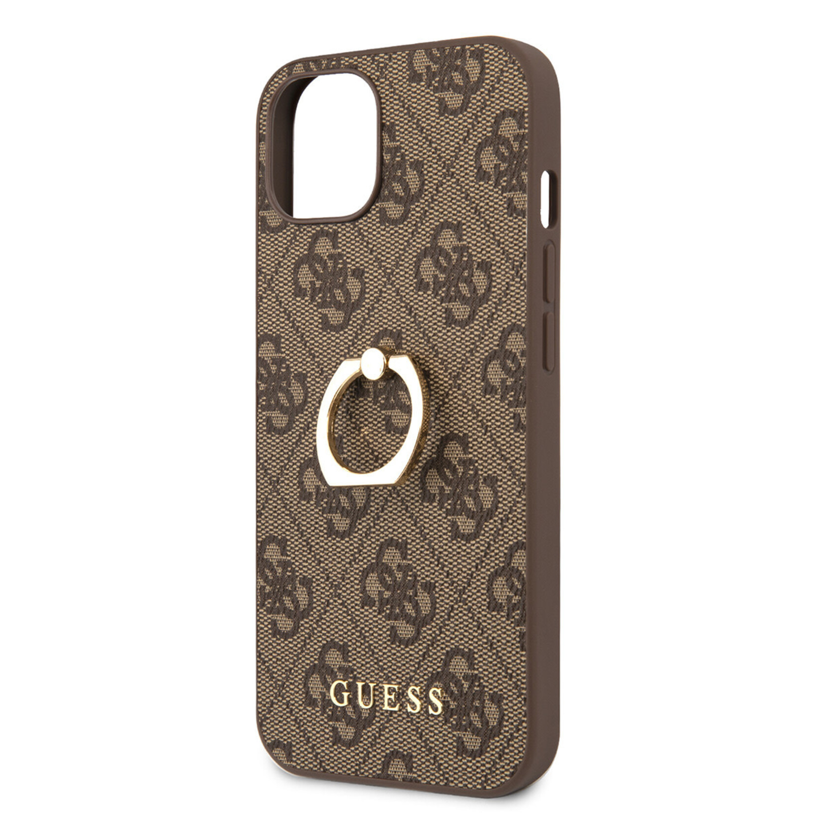 Guess MijnWinkel - Guess PU Leather Back Cover Telefoonhoesje voor Apple iPhone 13 Mini - Beschermend & Stijlvol - Kleur: Bruin