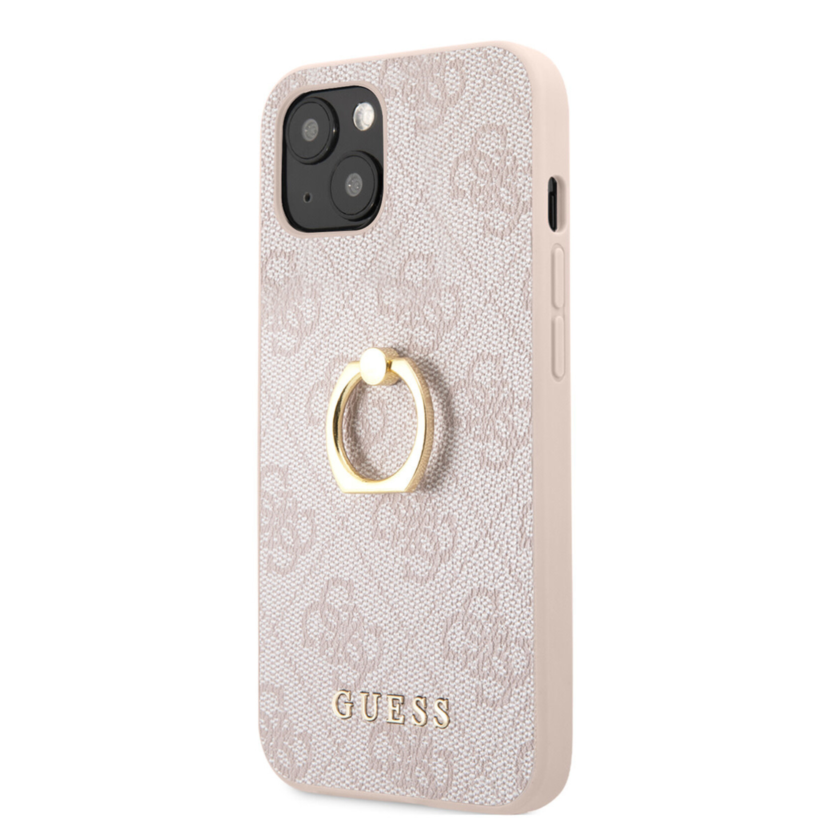 Guess Guess iPhone 13 Mini Back Cover Pu Leather Telefoonhoesje - Roze - Bescherm je Telefoon!