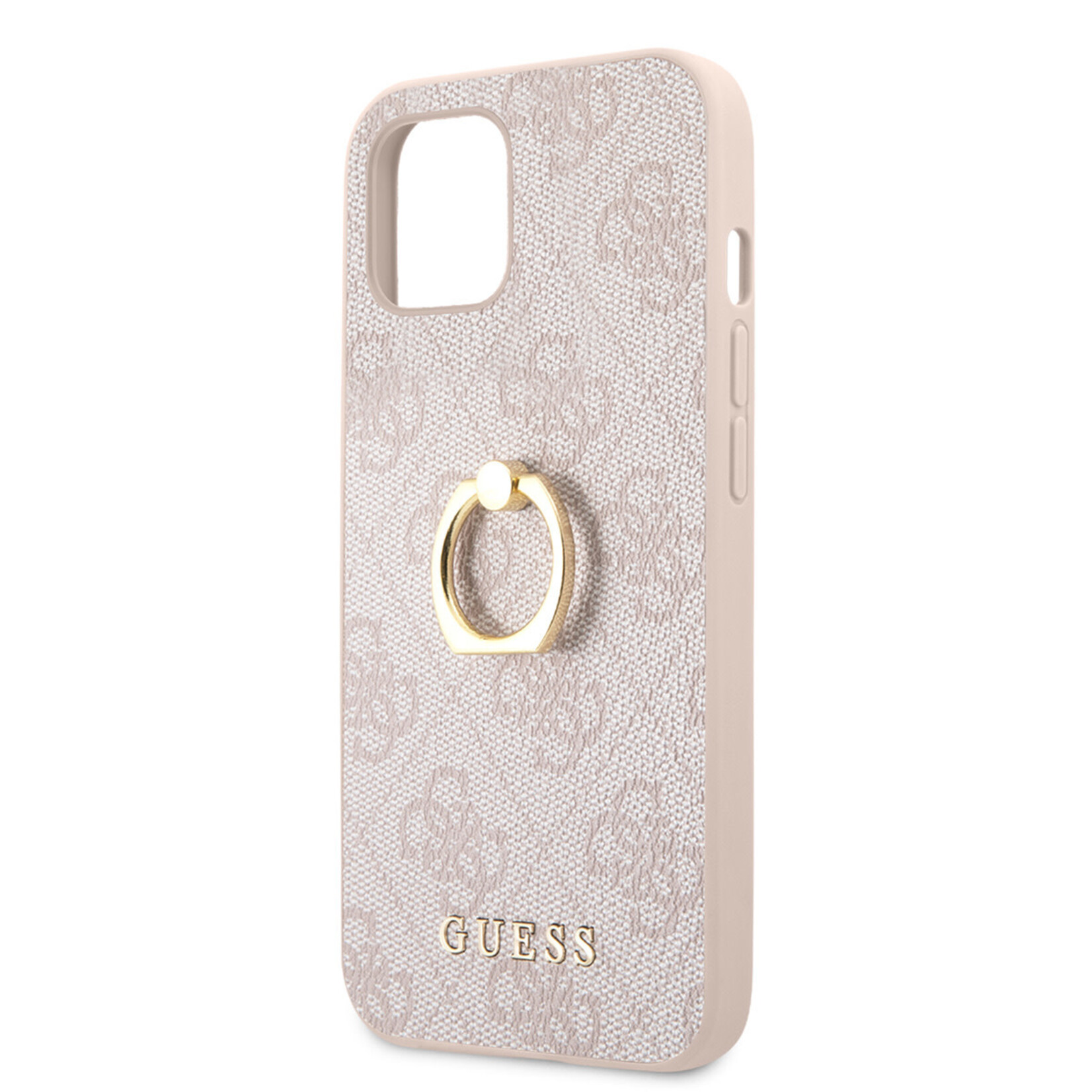 Guess Guess iPhone 13 Mini Back Cover Pu Leather Telefoonhoesje - Roze - Bescherm je Telefoon!