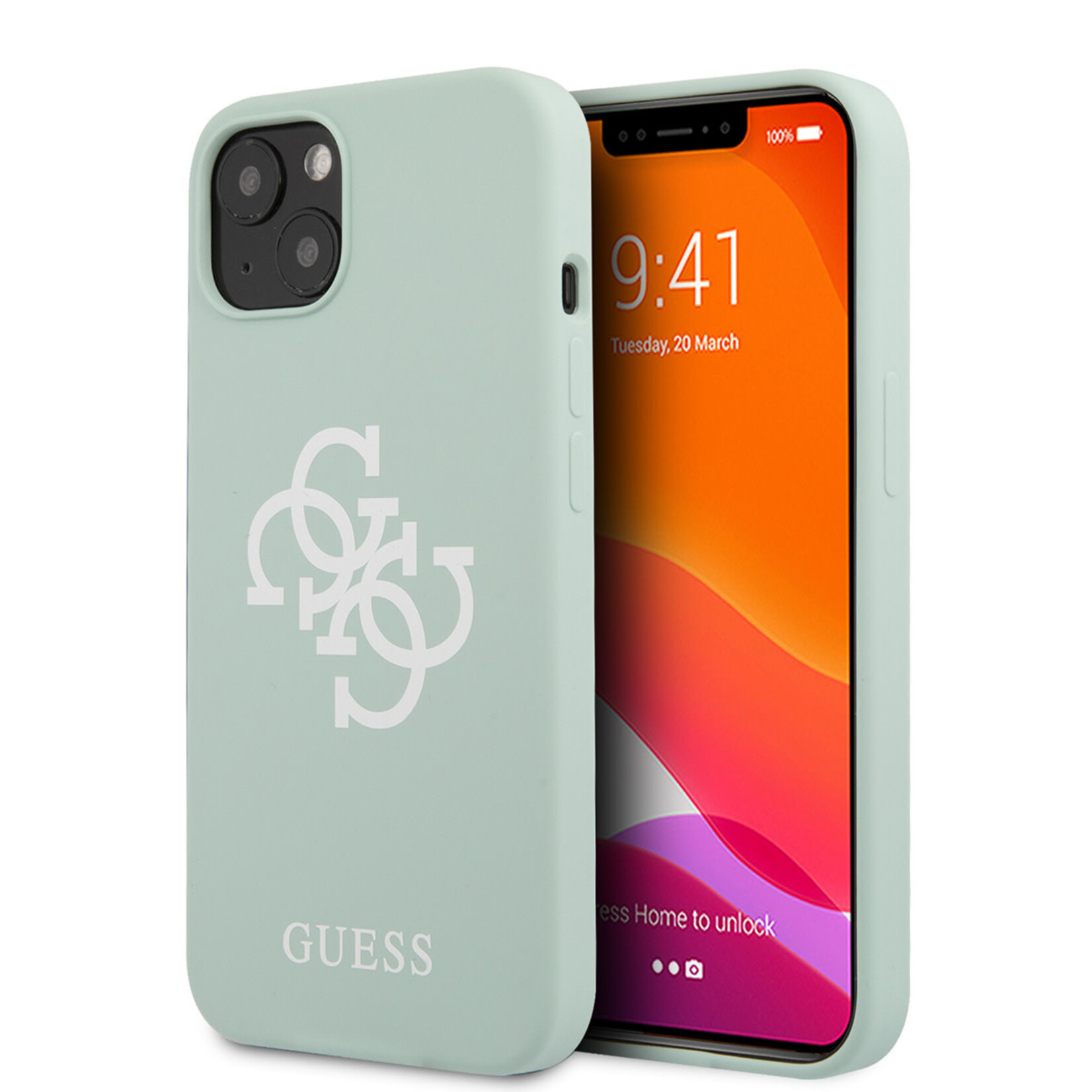 Guess Guess Groen Silicone Back Cover Telefoonhoesje voor Apple iPhone 13 Mini | Bescherm uw Telefoon & Geniet van Stijlvolle Look