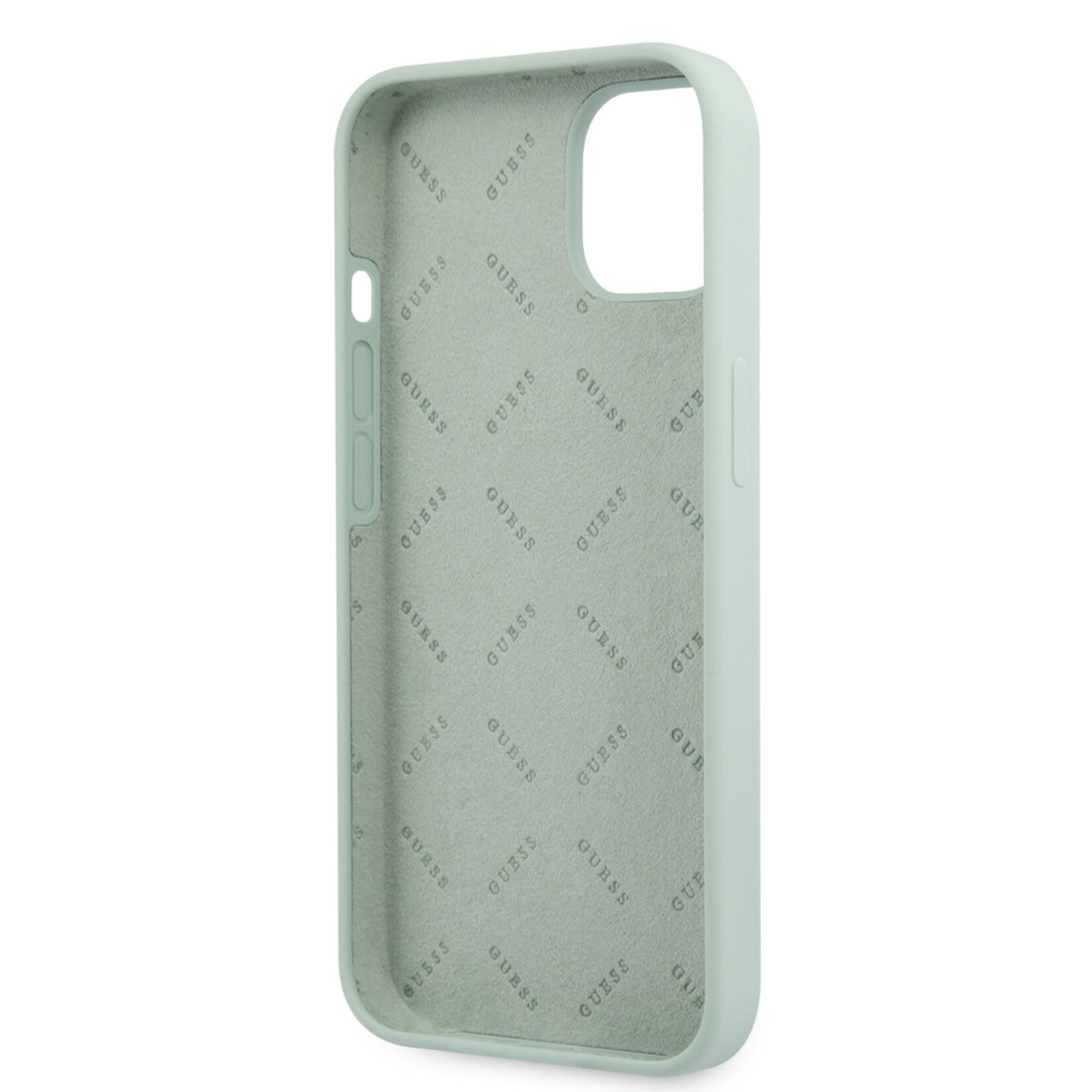 Guess Guess Groen Silicone Back Cover Telefoonhoesje voor Apple iPhone 13 Mini | Bescherm uw Telefoon & Geniet van Stijlvolle Look