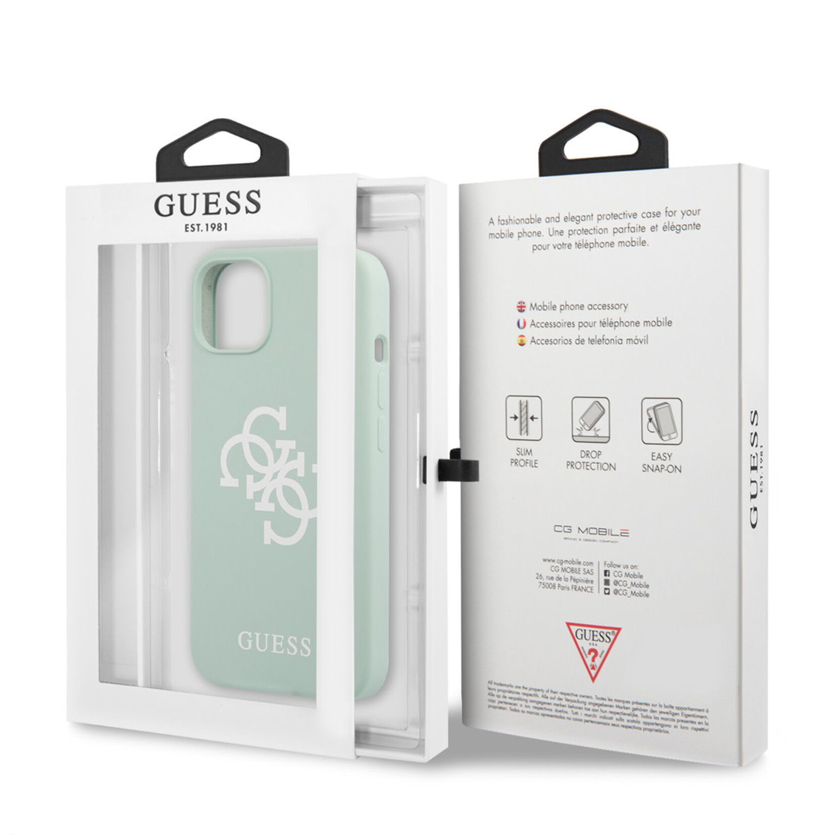 Guess Guess Groen Silicone Back Cover Telefoonhoesje voor Apple iPhone 13 Mini | Bescherm uw Telefoon & Geniet van Stijlvolle Look