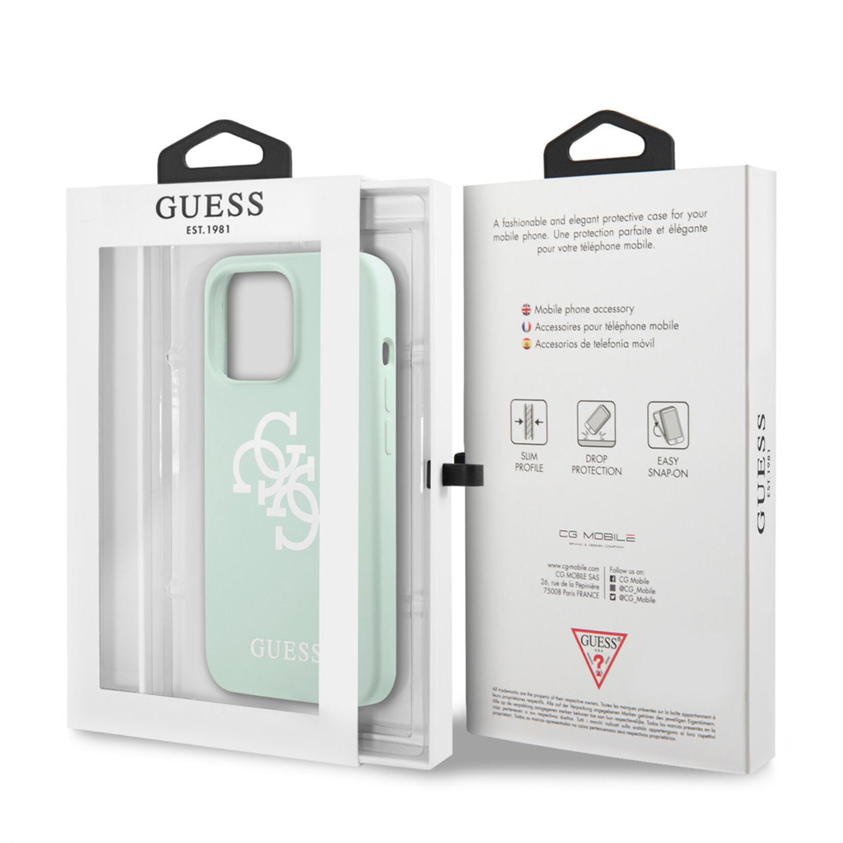 Guess GUESS Back Cover Telefoonhoesje voor Apple iPhone 13 Pro - Groen, Silicone, Bescherming van Telefoon