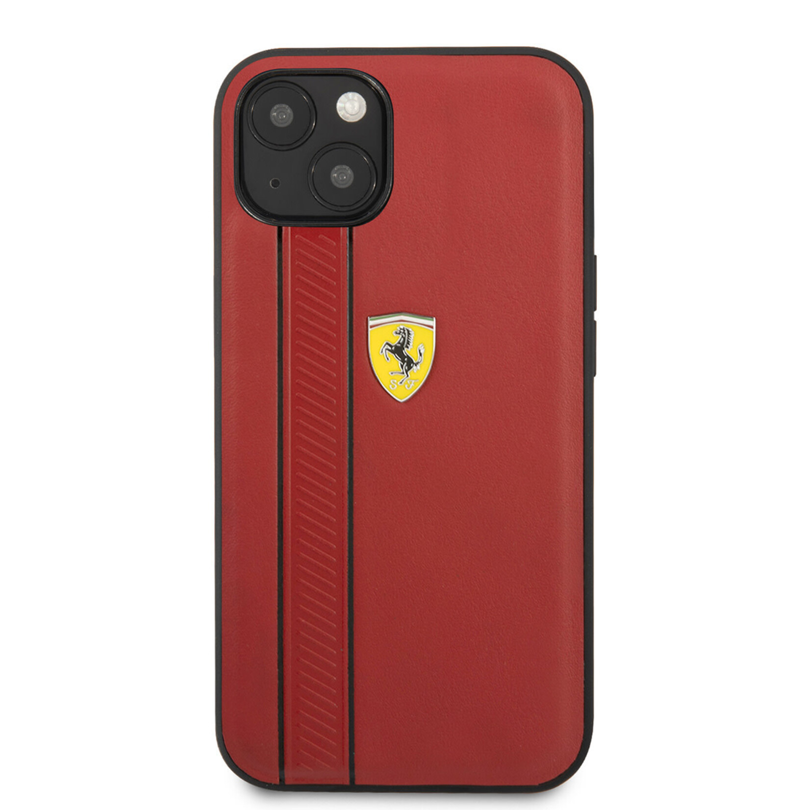 Ferrari Ferrari Apple iPhone 13 Mini Back Cover Telefoonhoesje - Leer, Rood, Bescherming.