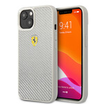 Ferrari Ferrari Carbon Back Cover Telefoonhoesje voor Apple iPhone 13, Bescherm je Telefoon met Zilverkleurig Materiaal.